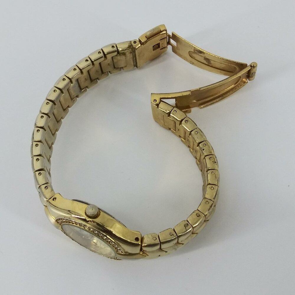 Women's Gruen Precision Quartz Wristwatch Rhinestones Gold - Picture 11 of 13